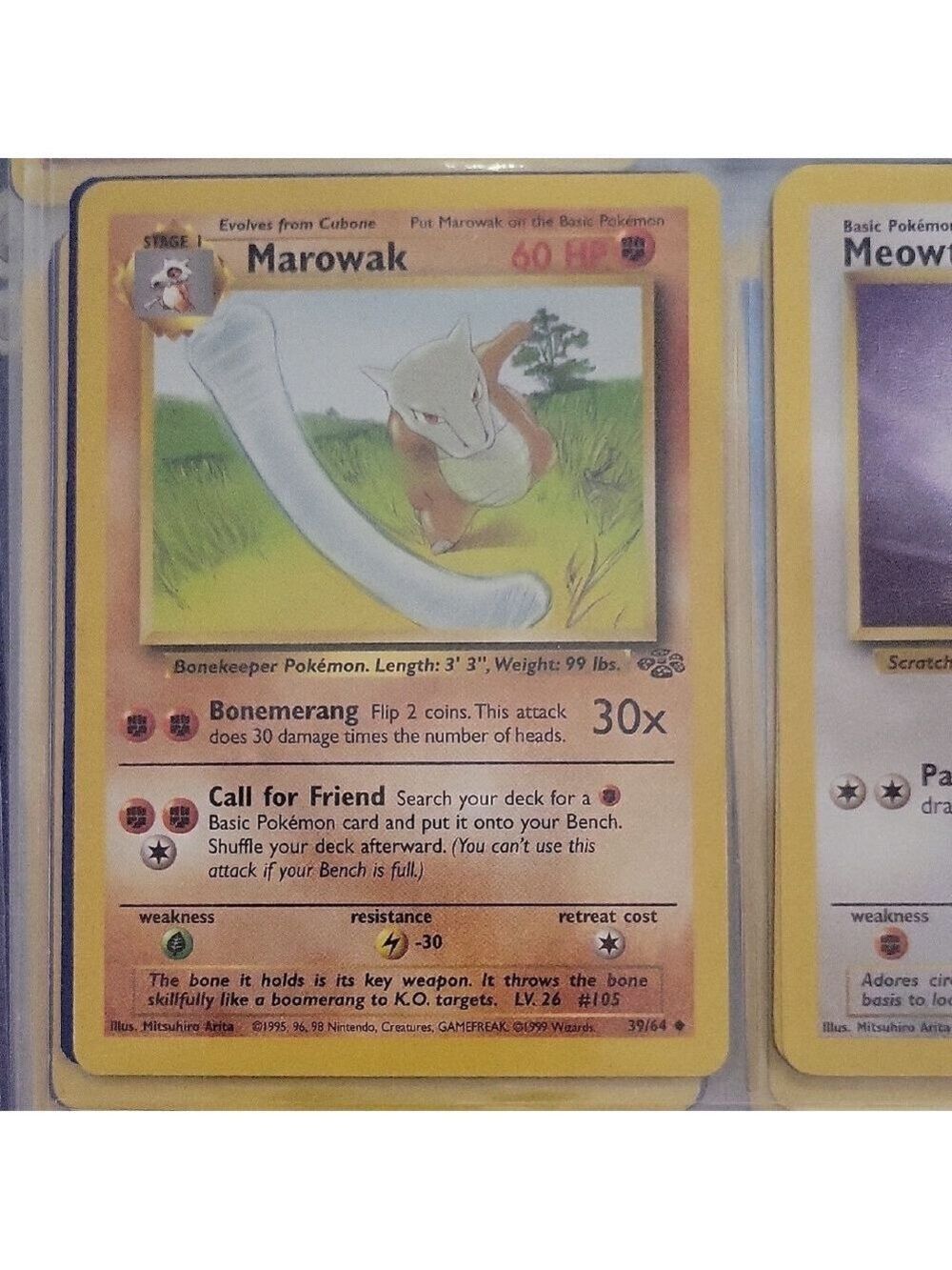 Pokemon Marowak Card Yellow Red